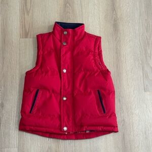 Red Puffer Vest with Snap Buttons/zipper